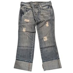 MAVI Corina Womens 28 Low Rise Slim Patched Pant JEANS Ripped Distressed Faded